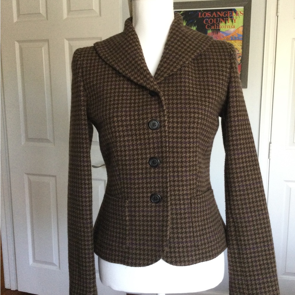NWOT Ralph Lauren Gorgeous Classy Houndstooth Structured Jacket